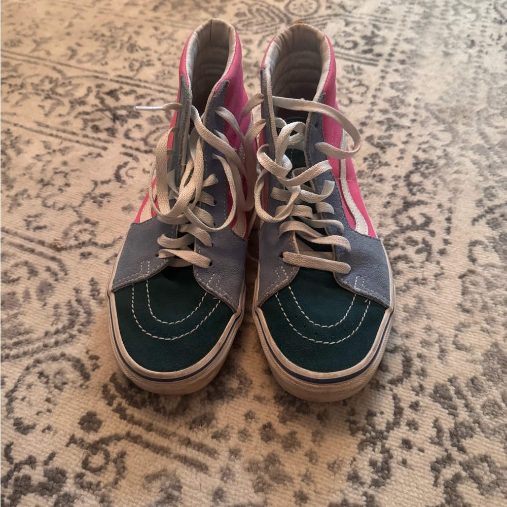 Vans Pink and Blue Sneakers Casual Style